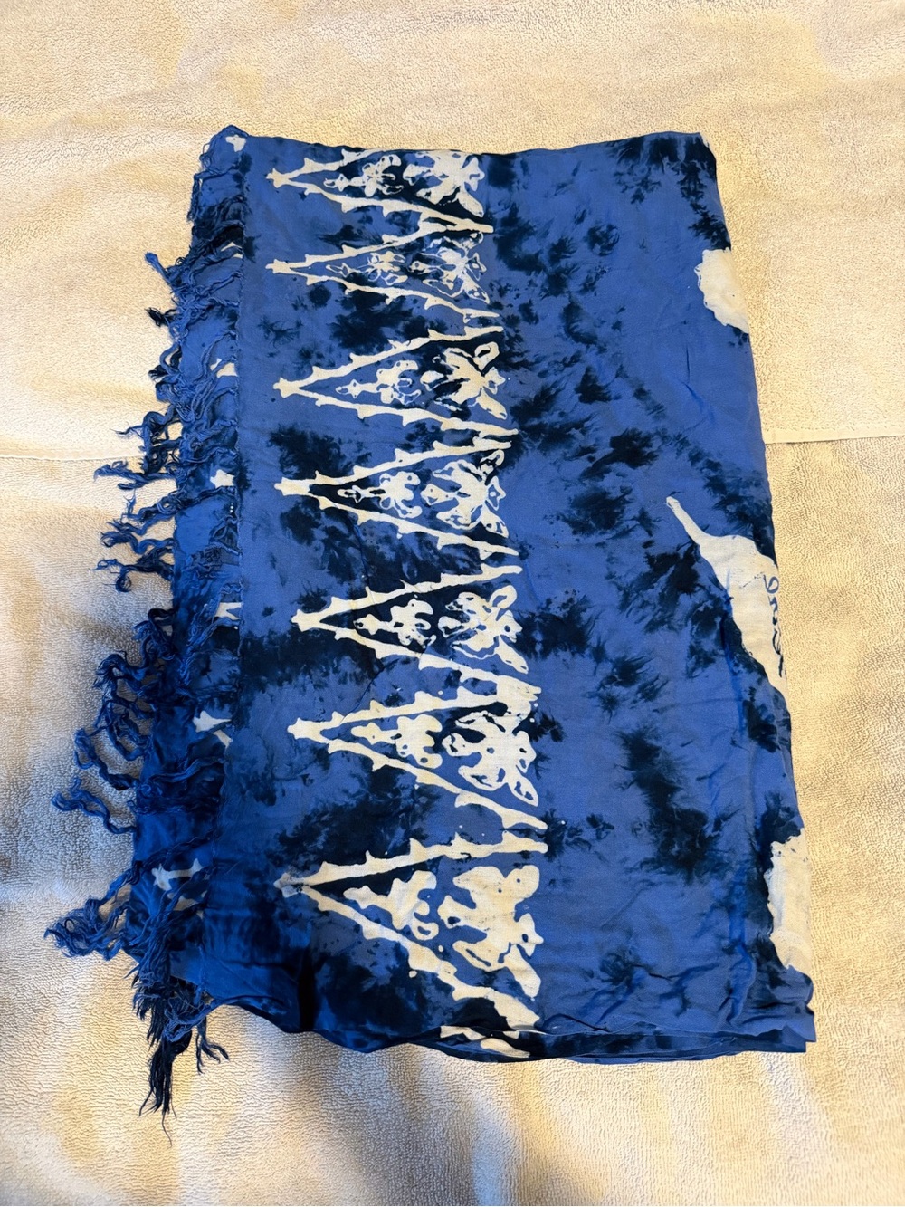 Women’s Blue Tie-Dye Sarong Cover-Up